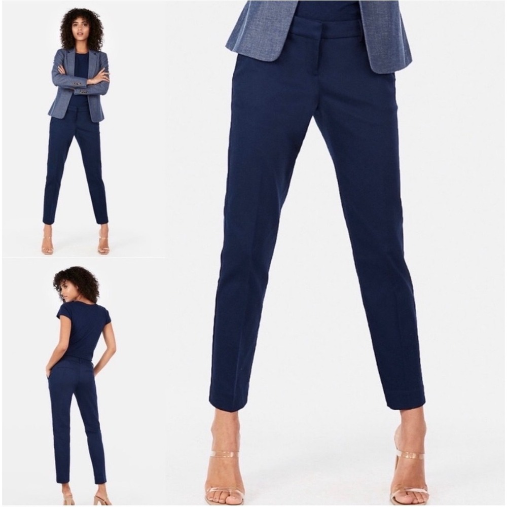 Express Columnist Dress Pants Womens 2 Navy‎ Blue Stretch Professional Career